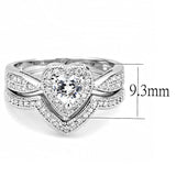 3W1508 - Rhodium Brass Ring with AAA Grade CZ in Clear - Alamode - Flyclothing LLC