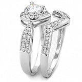 3W1508 - Rhodium Brass Ring with AAA Grade CZ in Clear - Alamode - Flyclothing LLC