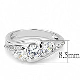 3W1512 - Rhodium Brass Ring with AAA Grade CZ in Clear - Alamode - Flyclothing LLC