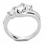 3W1512 - Rhodium Brass Ring with AAA Grade CZ in Clear - Alamode - Flyclothing LLC
