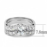 3W1513 - Rhodium Brass Ring with AAA Grade CZ in Clear - Alamode - Flyclothing LLC