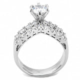 3W1513 - Rhodium Brass Ring with AAA Grade CZ in Clear - Alamode - Flyclothing LLC