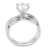 3W1514 - Rhodium Brass Ring with AAA Grade CZ in Clear - Alamode - Flyclothing LLC