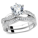 3W1514 - Rhodium Brass Ring with AAA Grade CZ in Clear - Alamode - Flyclothing LLC