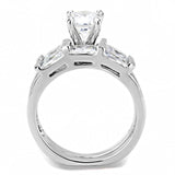 3W1515 - Rhodium Brass Ring with AAA Grade CZ in Clear - Alamode - Flyclothing LLC