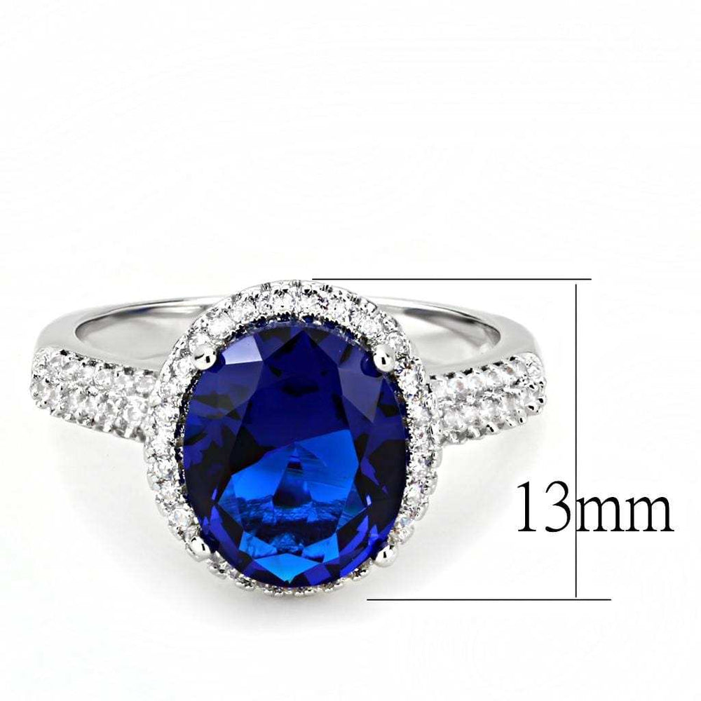 3W1516 - Rhodium Brass Ring with Synthetic in Montana - Alamode - Flyclothing LLC