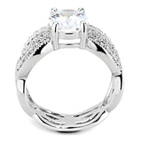 3W1517 - Rhodium Brass Ring with AAA Grade CZ in Clear - Alamode - Flyclothing LLC