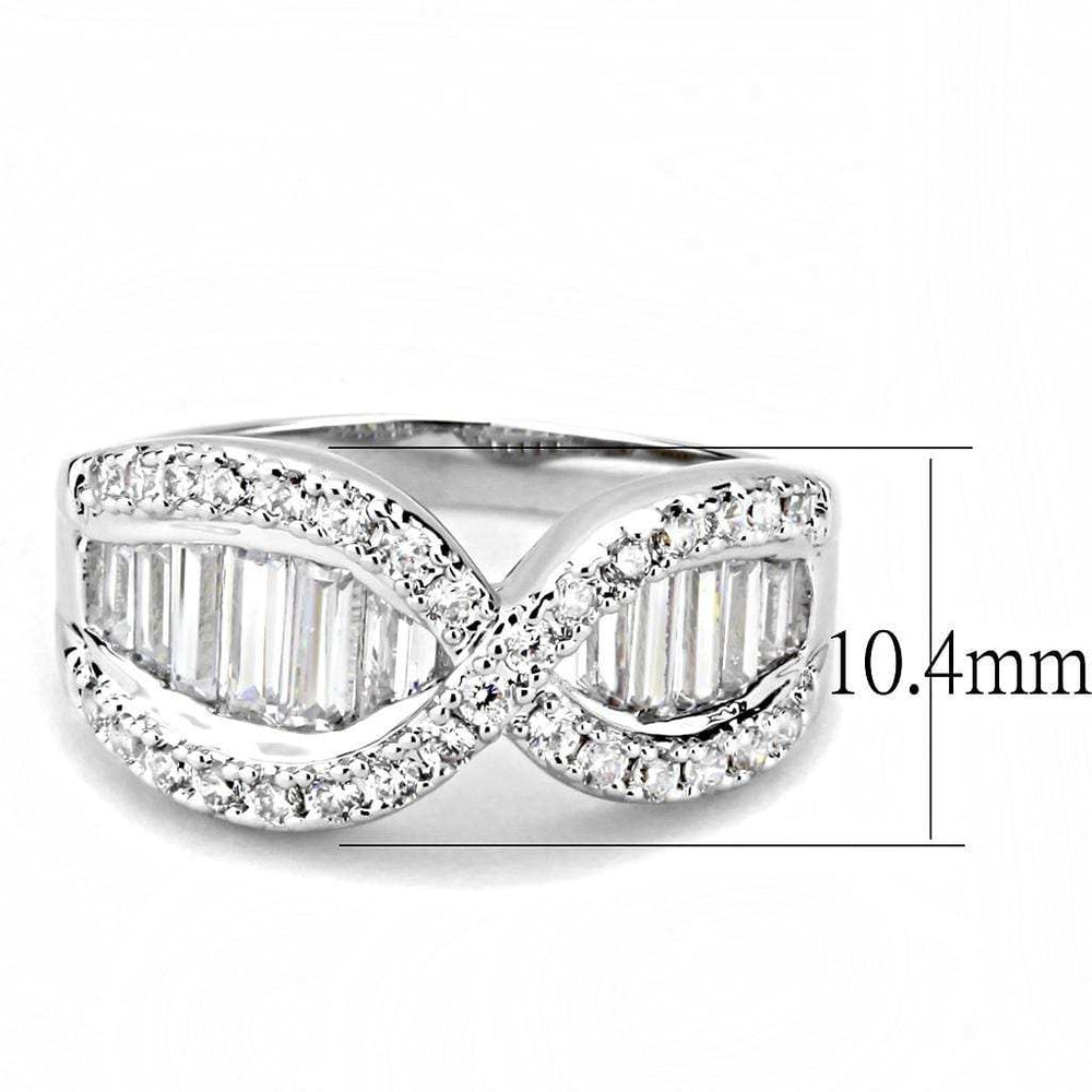 3W1518 - Rhodium Brass Ring with AAA Grade CZ in Clear - Alamode - Flyclothing LLC