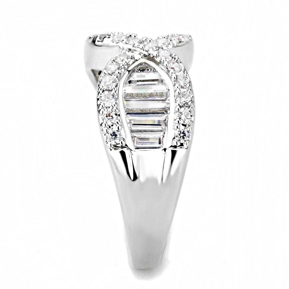 3W1518 - Rhodium Brass Ring with AAA Grade CZ in Clear - Alamode - Flyclothing LLC