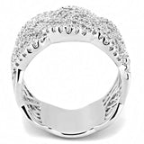 3W1524 - Rhodium Brass Ring with AAA Grade CZ in Clear - Alamode - Flyclothing LLC