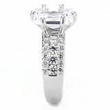3W1532 - Rhodium Brass Ring with AAA Grade CZ in Clear - Alamode - Flyclothing LLC