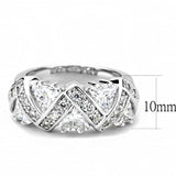 3W1533 - Rhodium Brass Ring with AAA Grade CZ in Clear - Alamode - Flyclothing LLC