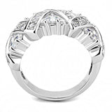 3W1533 - Rhodium Brass Ring with AAA Grade CZ in Clear - Alamode - Flyclothing LLC