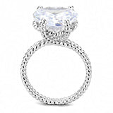 3W1536 - Rhodium Brass Ring with AAA Grade CZ in Clear - Alamode - Flyclothing LLC