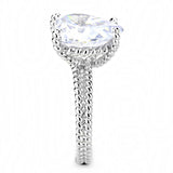 3W1536 - Rhodium Brass Ring with AAA Grade CZ in Clear - Alamode - Flyclothing LLC