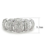 3W1540 - Rhodium Brass Ring with AAA Grade CZ in Clear - Alamode - Flyclothing LLC