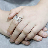 3W1541 - Rhodium Brass Ring with AAA Grade CZ in Clear - Alamode - Flyclothing LLC