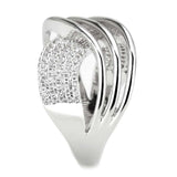 3W1542 - Rhodium Brass Ring with AAA Grade CZ in Clear - Alamode - Flyclothing LLC