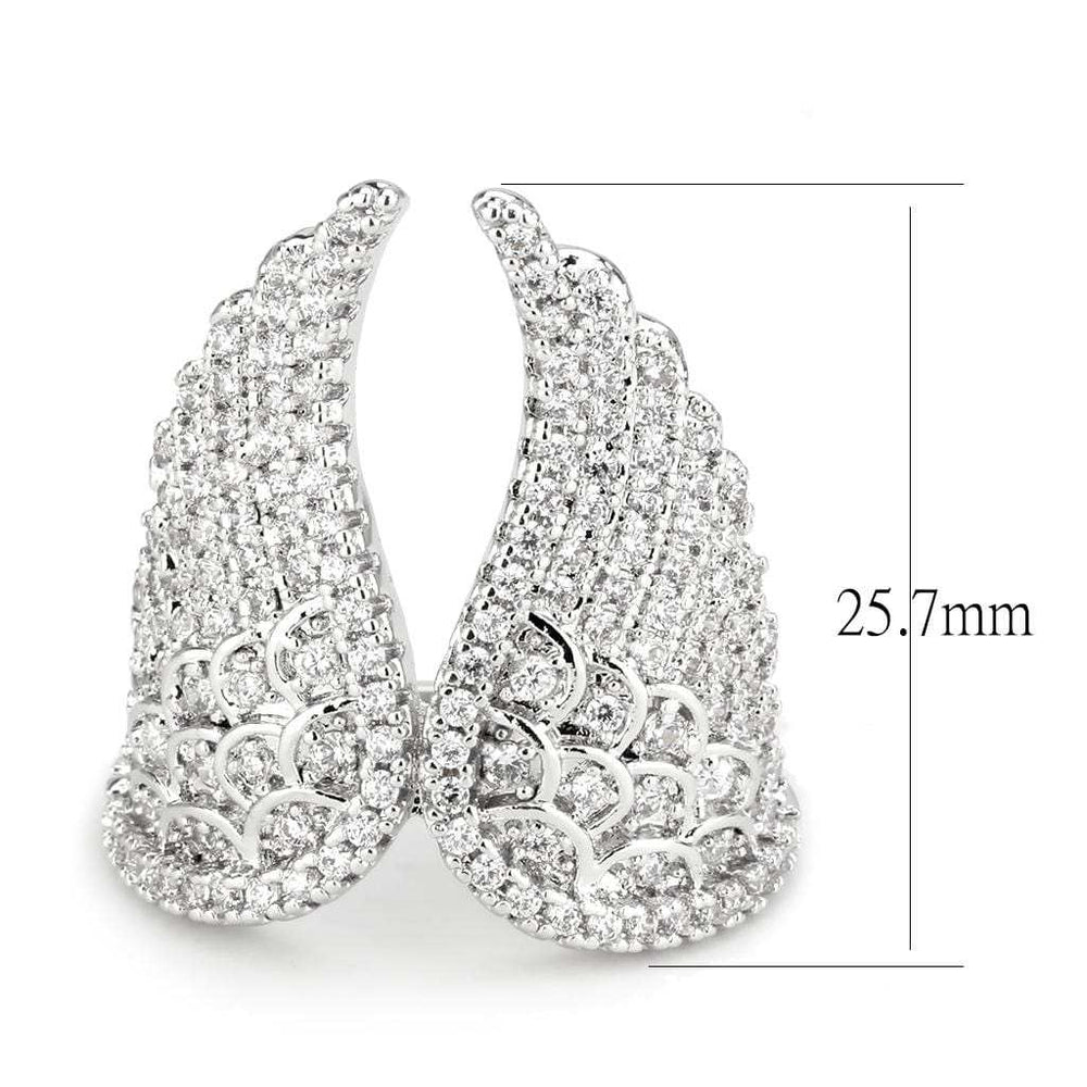 Alamode Rhodium Brass Ring with AAA Grade CZ in Clear - Alamode - Flyclothing LLC