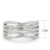 3W1546 - Rhodium Brass Ring with AAA Grade CZ in Clear - Alamode - Flyclothing LLC