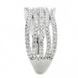 3W1546 - Rhodium Brass Ring with AAA Grade CZ in Clear - Alamode - Flyclothing LLC