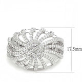 3W1547 - Rhodium Brass Ring with AAA Grade CZ in Clear - Alamode - Flyclothing LLC