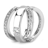 3W1549 - Rhodium Brass Ring with AAA Grade CZ in Clear - Alamode - Flyclothing LLC