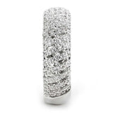 3W1550 - Rhodium Brass Ring with AAA Grade CZ in Clear - Alamode - Flyclothing LLC