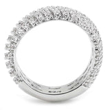 3W1550 - Rhodium Brass Ring with AAA Grade CZ in Clear - Alamode - Flyclothing LLC