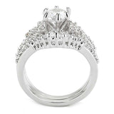 3W1553 - Rhodium Brass Ring with AAA Grade CZ in Clear - Alamode - Flyclothing LLC