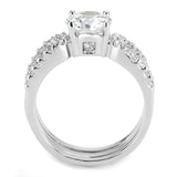 3W1554 - Rhodium Brass Ring with AAA Grade CZ in Clear - Alamode - Flyclothing LLC