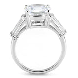 3W1561 - Rhodium Brass Ring with AAA Grade CZ in Clear - Alamode - Flyclothing LLC