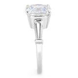 3W1561 - Rhodium Brass Ring with AAA Grade CZ in Clear - Alamode - Flyclothing LLC