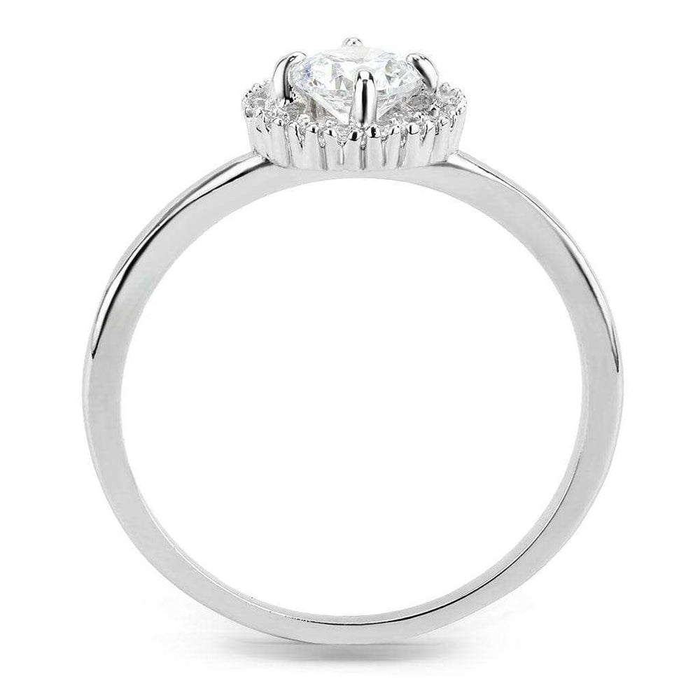 3W1570 - Rhodium Brass Ring with AAA Grade CZ in Clear - Alamode - Flyclothing LLC