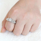 3W1576 - Rhodium Brass Ring with AAA Grade CZ in Clear - Alamode - Flyclothing LLC