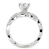3W1577 - Rhodium Brass Ring with AAA Grade CZ in Clear - Alamode - Flyclothing LLC