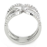 3W1580 - Rhodium Brass Ring with AAA Grade CZ in Clear - Alamode - Flyclothing LLC