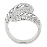3W1582 - Rhodium Brass Ring with AAA Grade CZ in Clear - Alamode - Flyclothing LLC