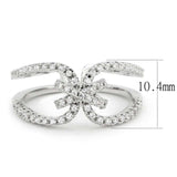 3W1583 - Rhodium Brass Ring with AAA Grade CZ in Clear - Alamode - Flyclothing LLC