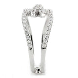 3W1583 - Rhodium Brass Ring with AAA Grade CZ in Clear - Alamode - Flyclothing LLC