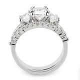 3W1588 - Rhodium Brass Ring with AAA Grade CZ in Clear - Alamode - Flyclothing LLC