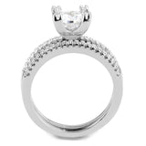 3W1589 - Rhodium Brass Ring with AAA Grade CZ in Clear - Alamode - Flyclothing LLC