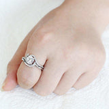 3W1591 - Rhodium Brass Ring with AAA Grade CZ in Clear - Alamode - Flyclothing LLC