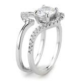 3W1591 - Rhodium Brass Ring with AAA Grade CZ in Clear - Alamode - Flyclothing LLC