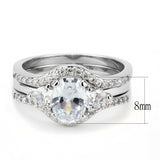 3W1594 - Rhodium Brass Ring with AAA Grade CZ in Clear - Alamode - Flyclothing LLC
