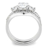 3W1594 - Rhodium Brass Ring with AAA Grade CZ in Clear - Alamode - Flyclothing LLC
