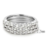 3W1595 - Rhodium Brass Ring with AAA Grade CZ in Clear - Alamode - Flyclothing LLC