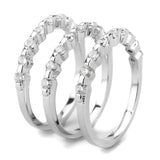 3W1595 - Rhodium Brass Ring with AAA Grade CZ in Clear - Alamode - Flyclothing LLC