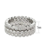 3W1605 - Rhodium Brass Ring with AAA Grade CZ in Clear - Alamode - Flyclothing LLC