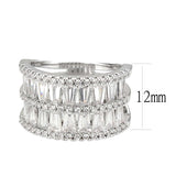 3W1606 - Rhodium Brass Ring with AAA Grade CZ in Clear - Alamode - Flyclothing LLC
